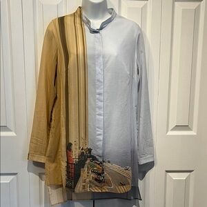 Akris Monte Carlo Grand Prix Tunic Top Blouse Size 12